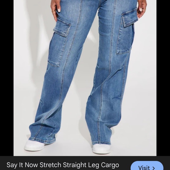 Fashion Nova Denim - Fashion Nova nwt size 9 Blue Stretch Cargo Jeans
